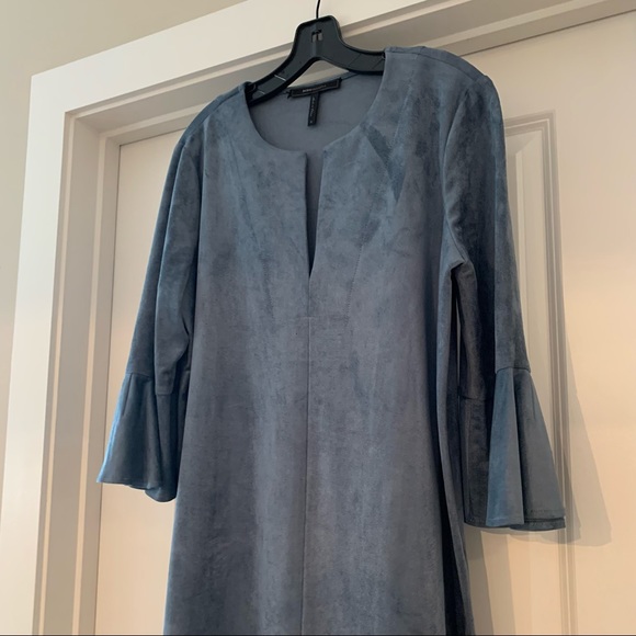 💞3 for $50💞BCBGMAXAZRIA Faux Suede Dress Blue size M - Picture 3 of 11